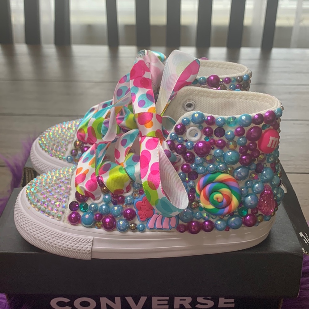 Infant custom converse with 📦